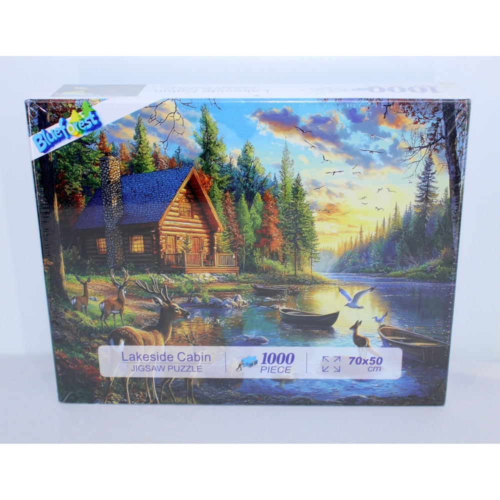 Blueforest Lakeside Cabin Jigsaw Puzzle 1000 Piece Nature Landscape 70x50cm NEW